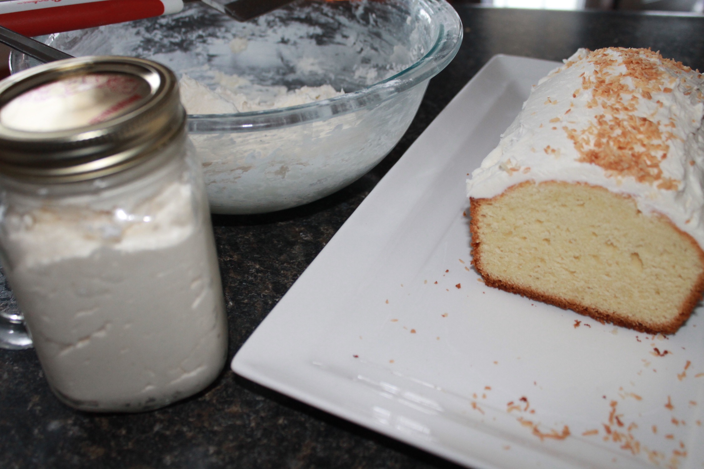 Pound Cake with Coconut Butter Icing - Bonita's Kitchen